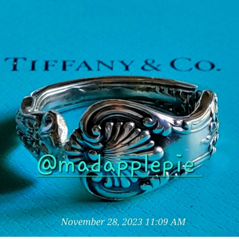 1880 Tiffany & Company English King Pattern Spoon Ring in Sterling Silver #15
